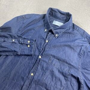 Mott & Bow Button‎ Down Shirt Mens XL Blue Long Sleeve Casual
